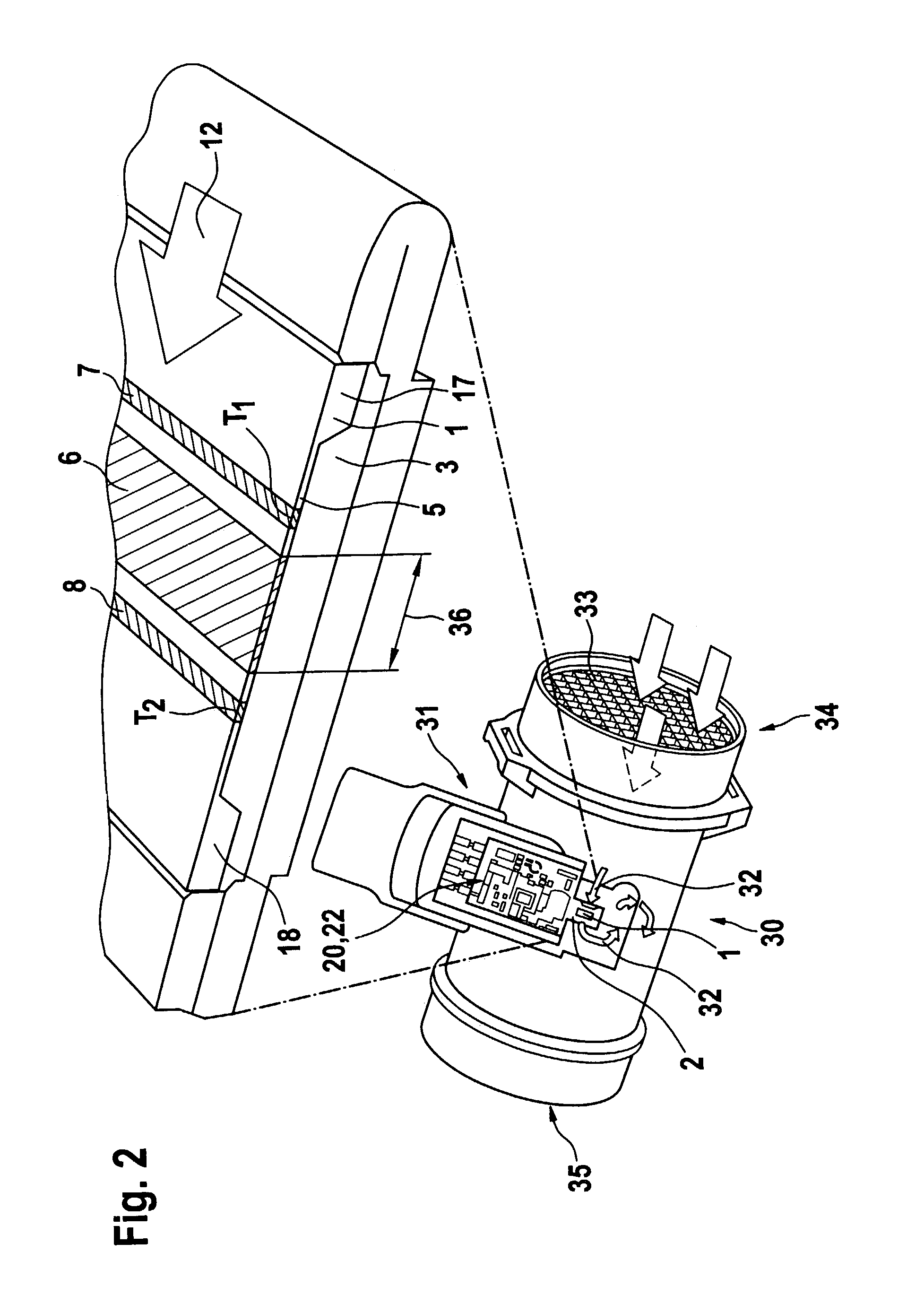 Method for cleaning of a measuring element passed over by a gas flow