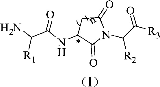 Alpha-amido acyl-ring imide peptoid metalloprotease inhibitor and application thereof