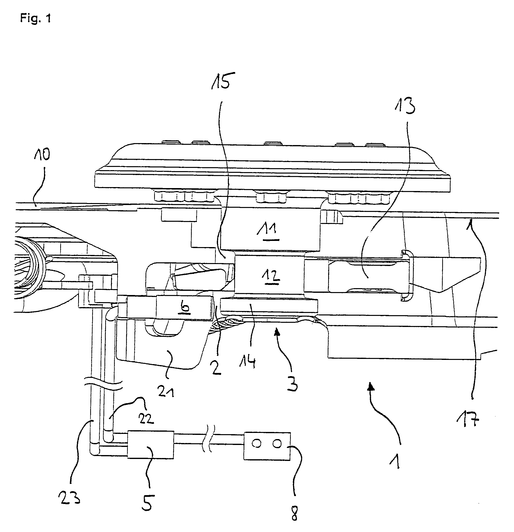 Device for indicating the locking state of a fifth wheel coupling and sensor arrangement