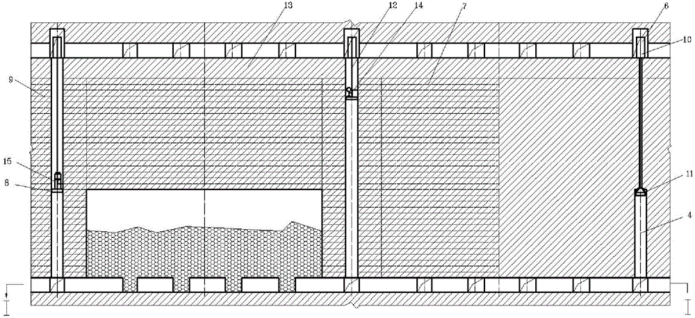 Medium-length hole raise mining subsequent filling method