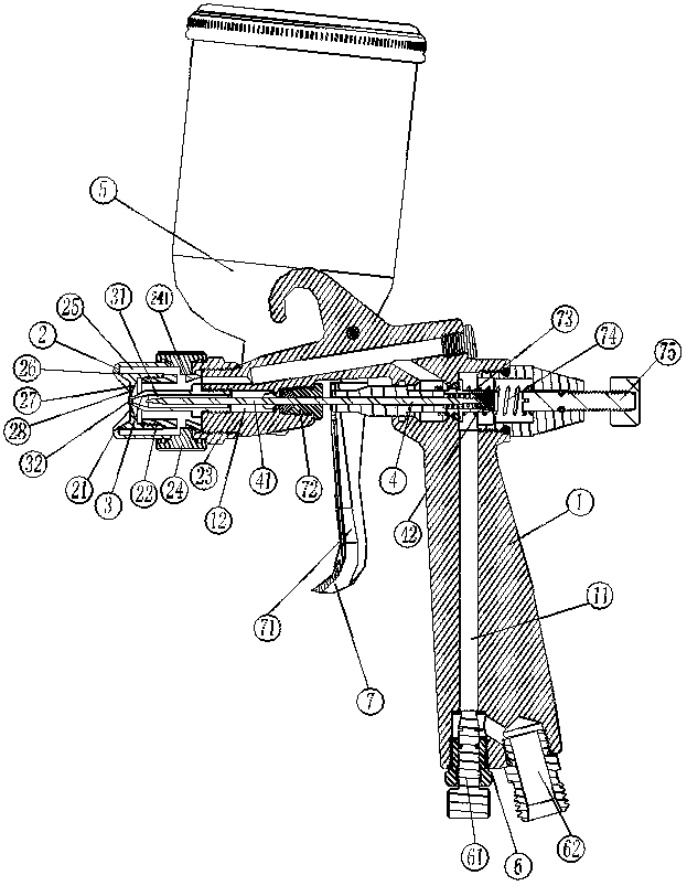 Spray gun capable of adjusting mist-spray surface