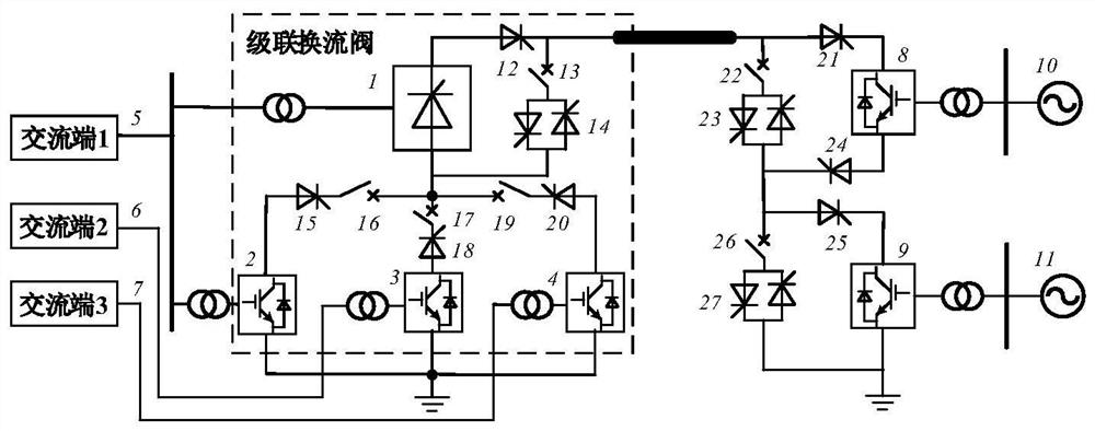 Layered series-parallel DC power transmission system and DC fault clearing method thereof