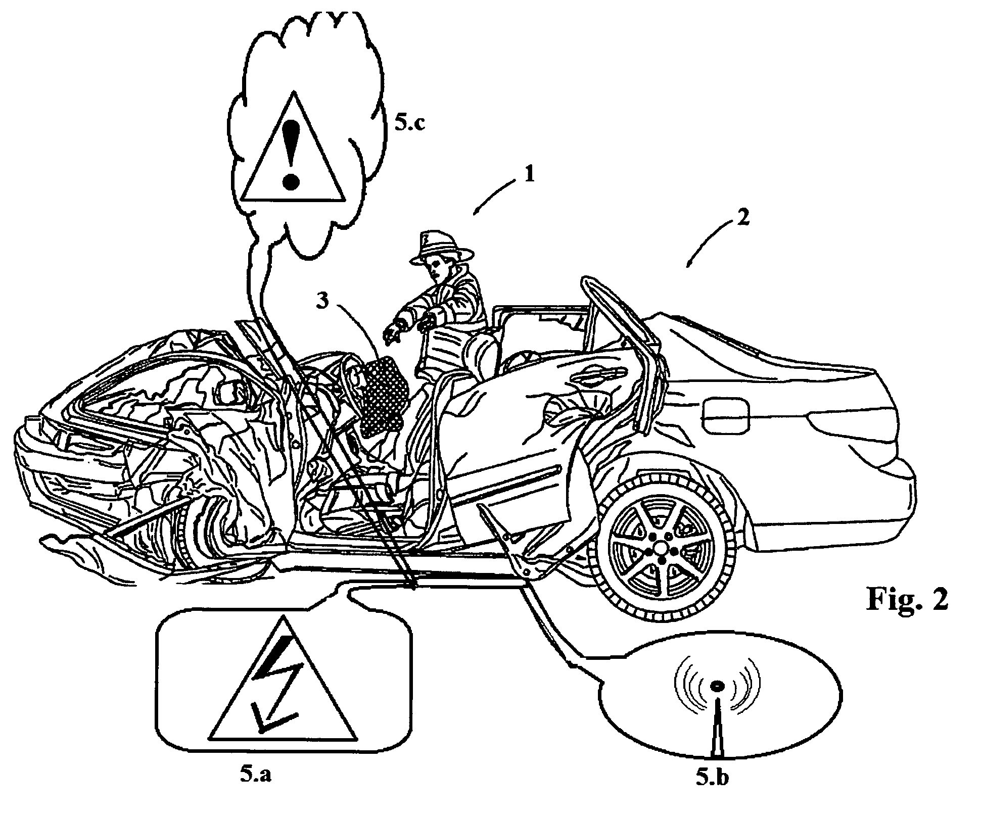 Vehicle crash hazard notice system