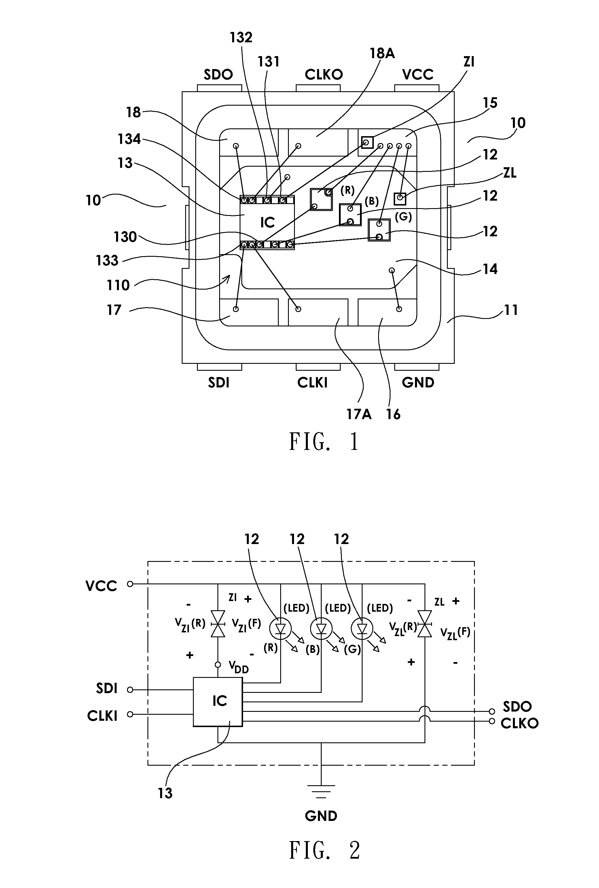 LED module packaging structure with an IC chip