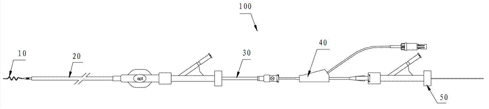 Radiofrequency ablation electrode catheter of renal artery rail