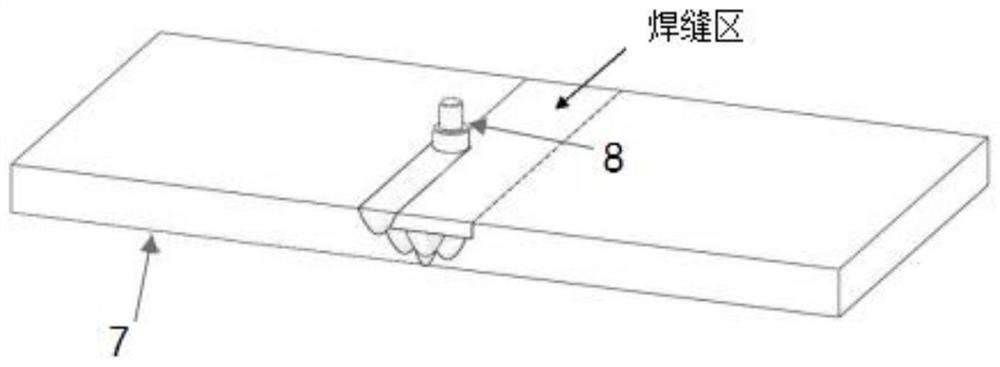 Additive stirring head with small shaft shoulder acting area and high specific surface area stirring needle