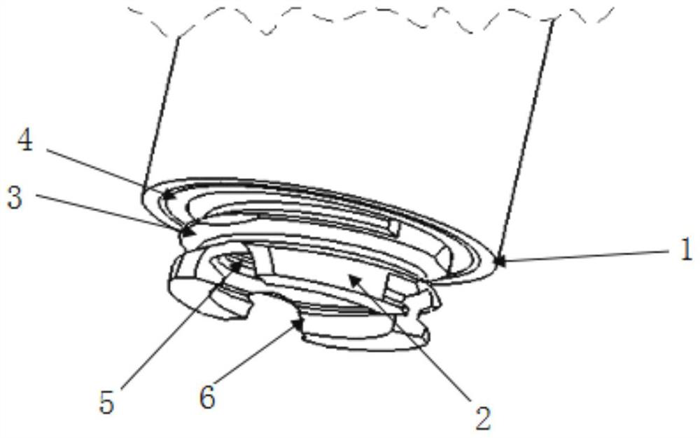 Additive stirring head with small shaft shoulder acting area and high specific surface area stirring needle