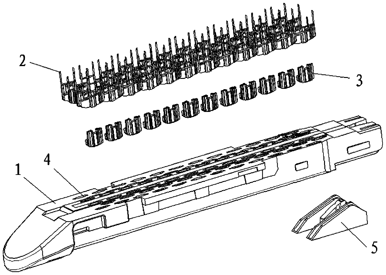 Nail bin assembly of linear anastomat