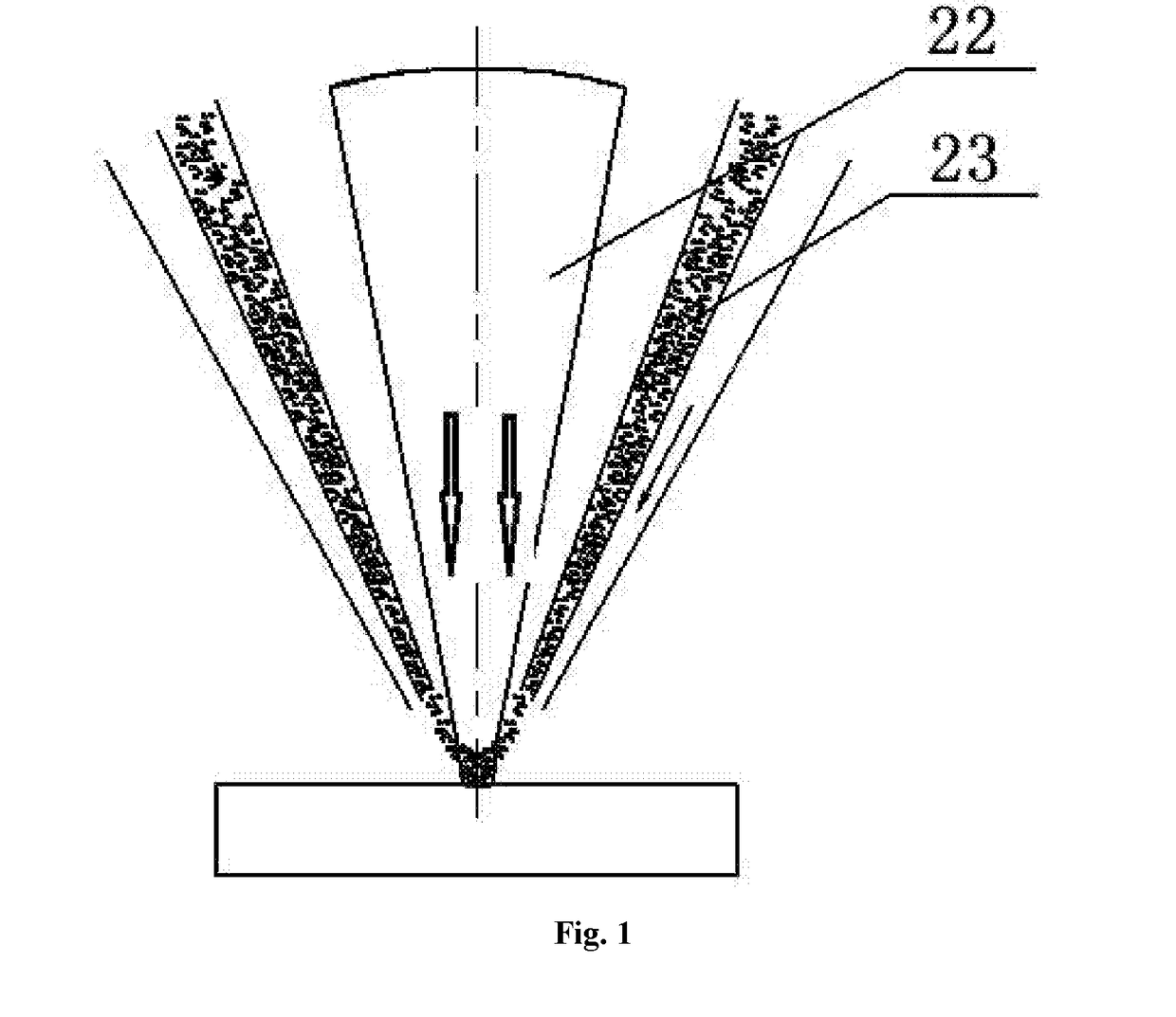 Synchronous powder-feeding space laser machining and three-dimensional forming method and device