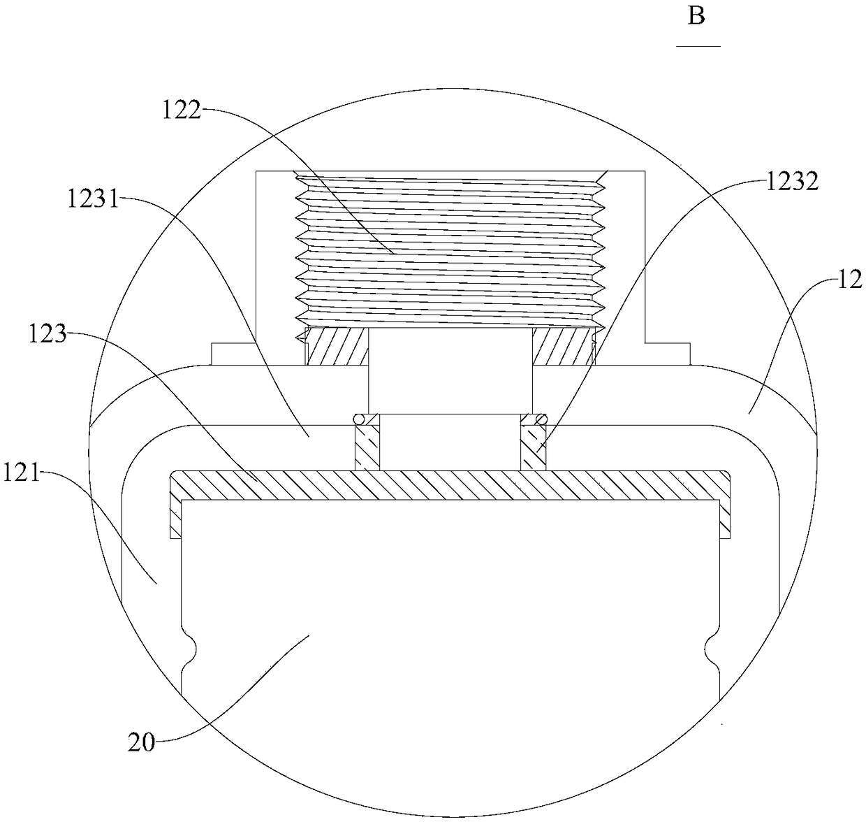 Filtering device for bathing device