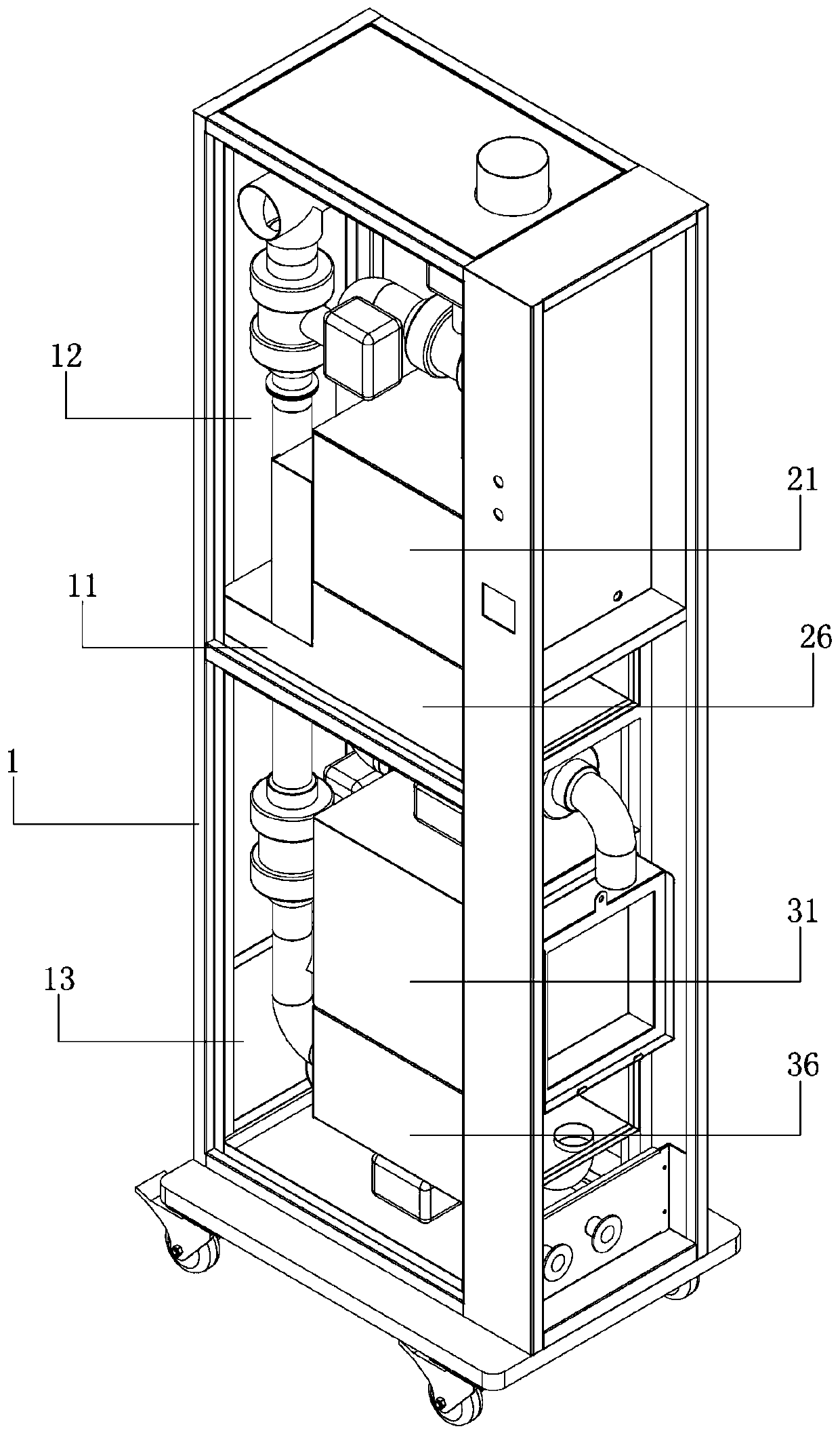 Host machine of IVC experimental animal box, IVC experimental animal box and method