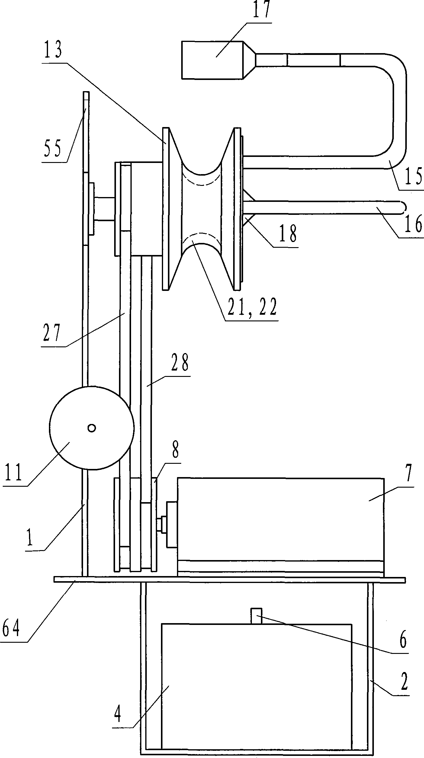 Knocking type deicer for power transmission line