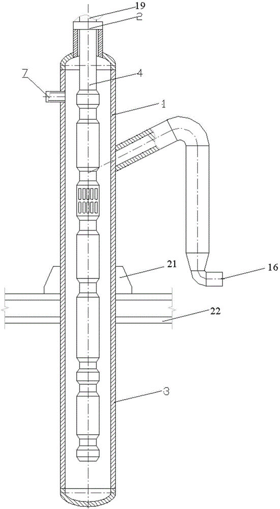 Caisson type underwater gas-liquid separator