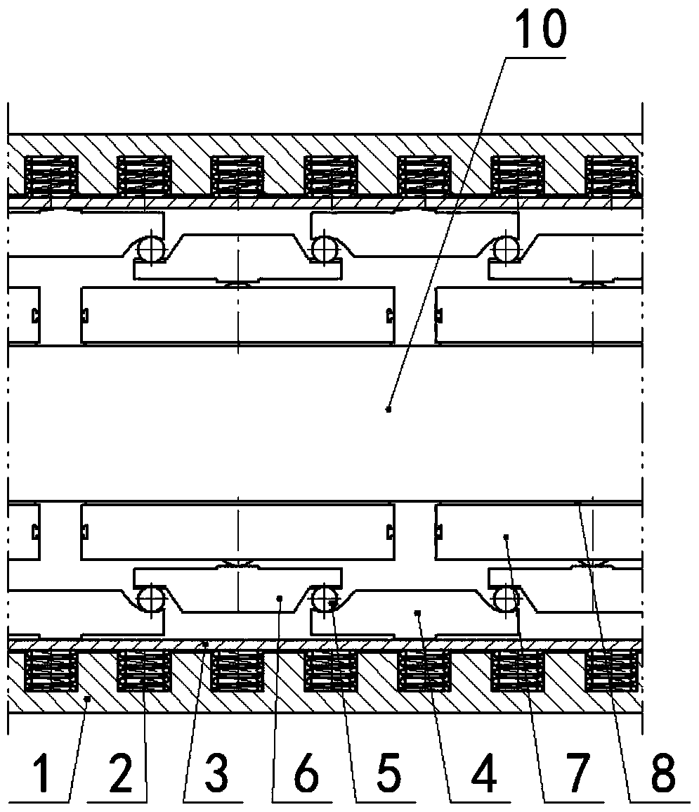 Water-lubricated two-way working thrust bearing device