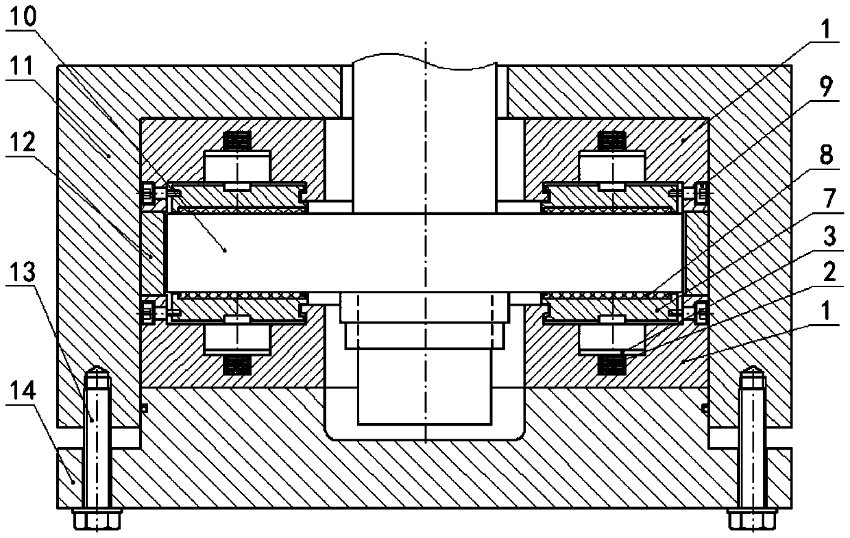 Water-lubricated two-way working thrust bearing device