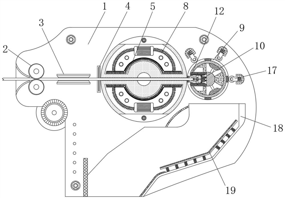 Automatic cold bending device for building construction embedded steel bars