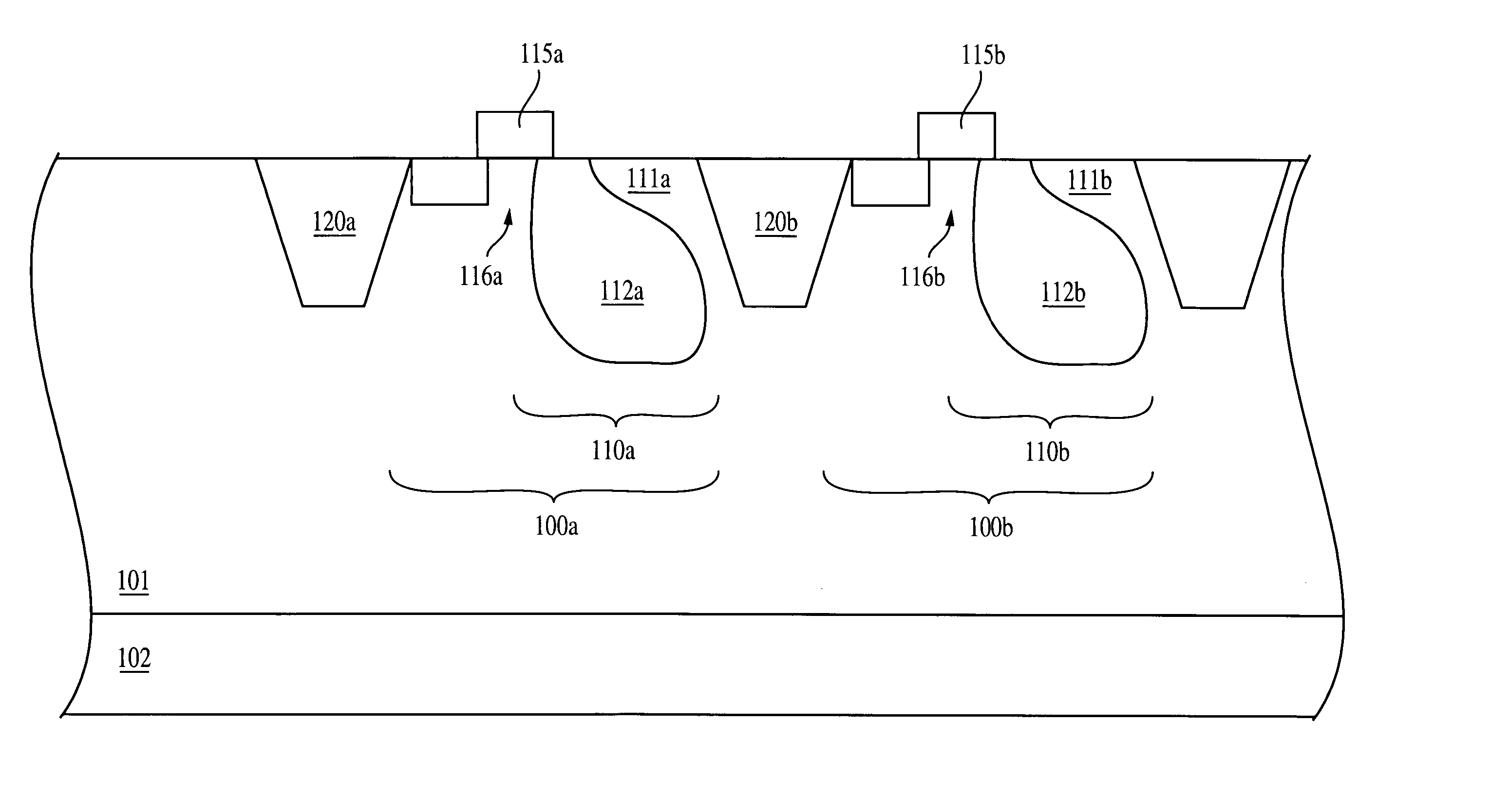 Reduced crosstalk sensor and method of formation