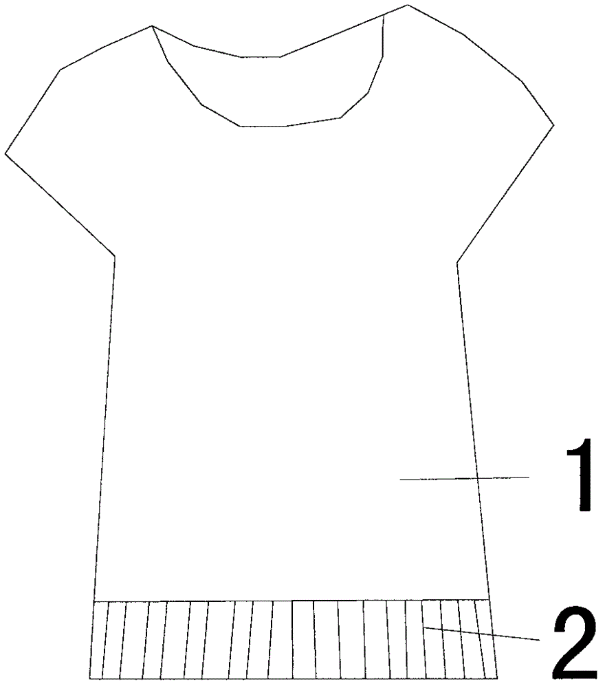 Antistatic short sleeve with lower hem provided with rubber band