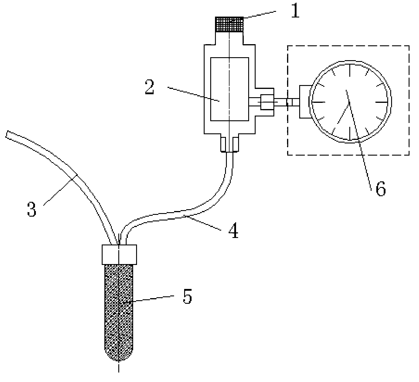 Split-type tensionmeter connected through soft pipes and used for measuring soil water potential