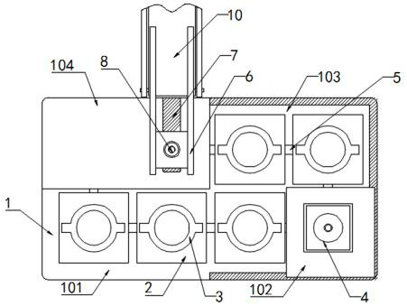 Riveting machine with hand injury prevention structure for scaffold fastener production