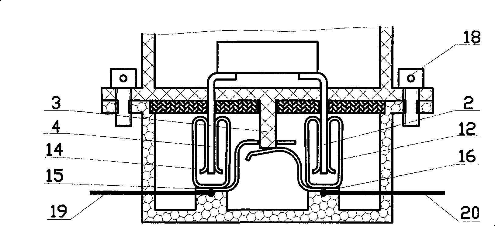 Uninterrupted meter-changing structure of inserted electric energy meter