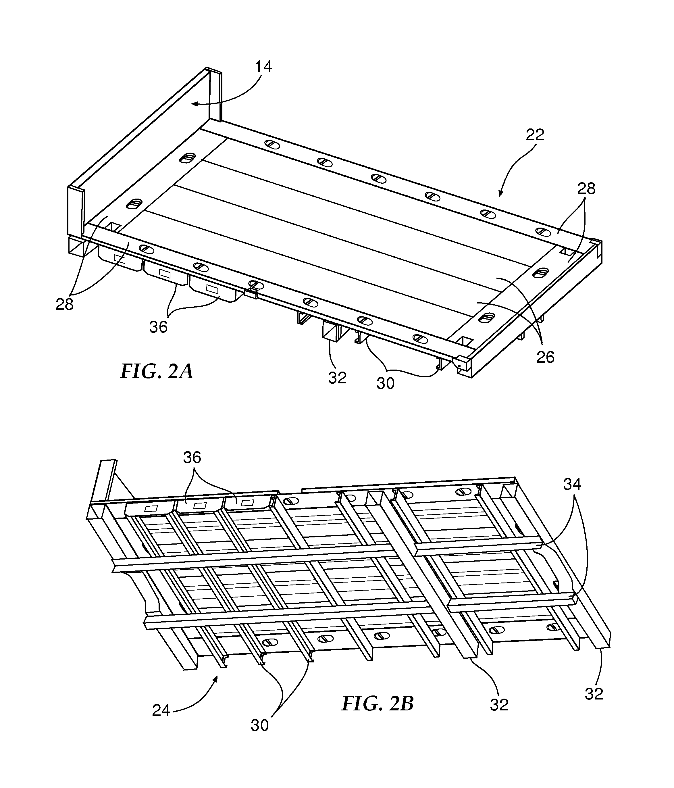 Cargo bed structure comprising fiber reinforced polymer components