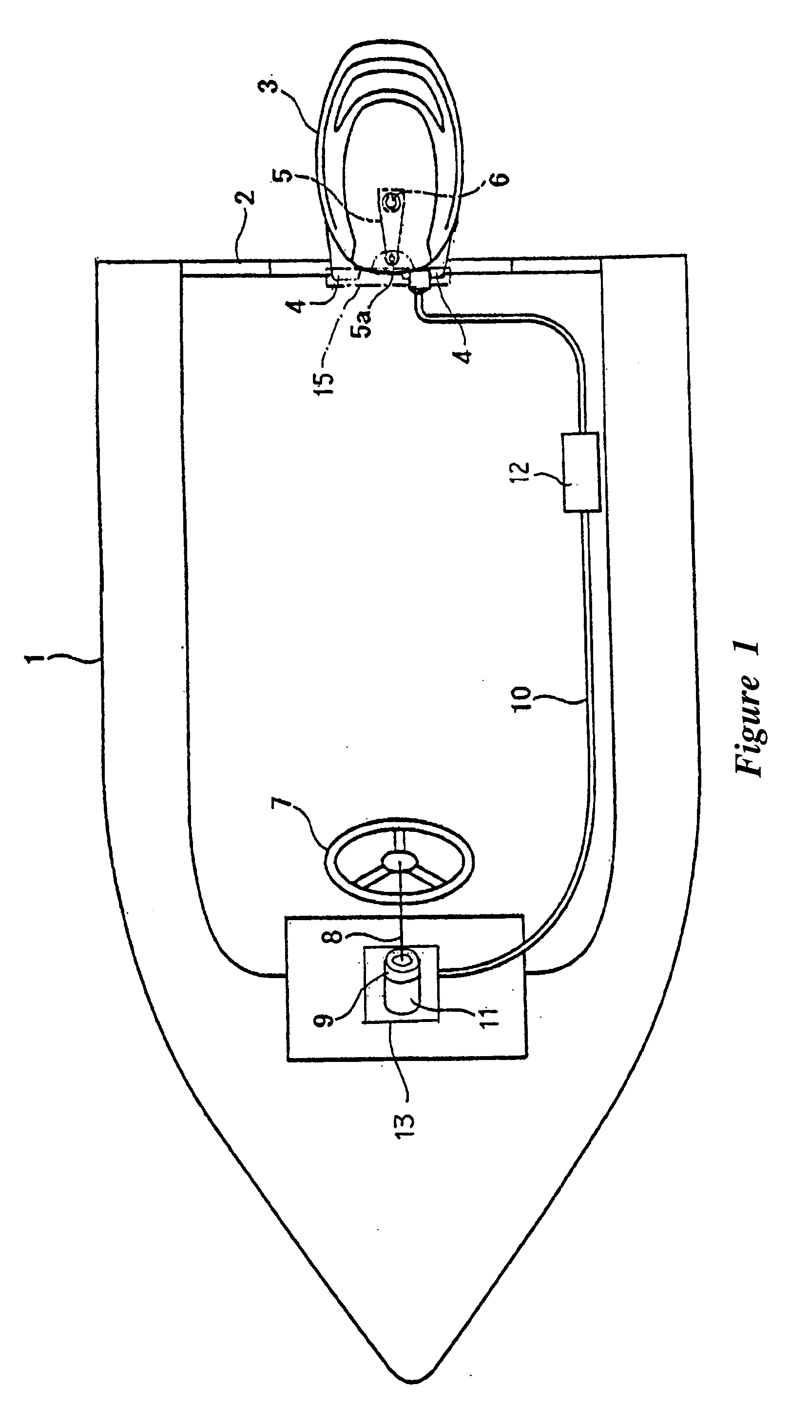 Steering system for boat