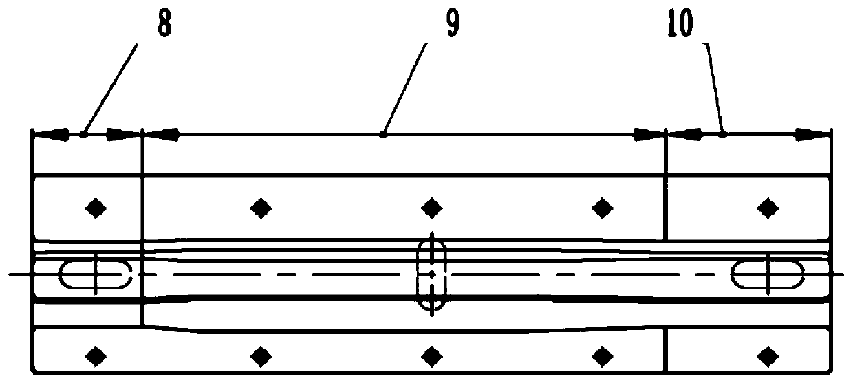 Upsetting device for steel rail with asymmetric section