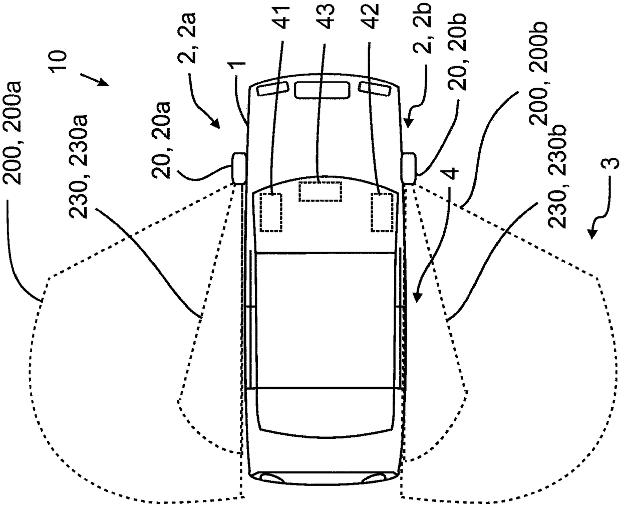 Method for the representation of a rear outer region of a vehicle