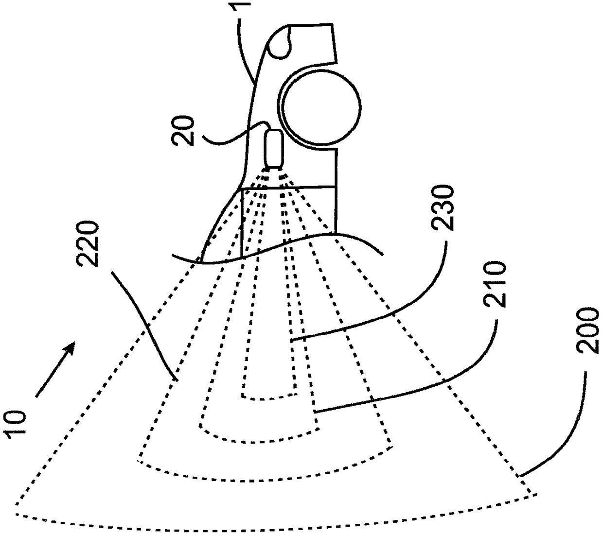 Method for the representation of a rear outer region of a vehicle