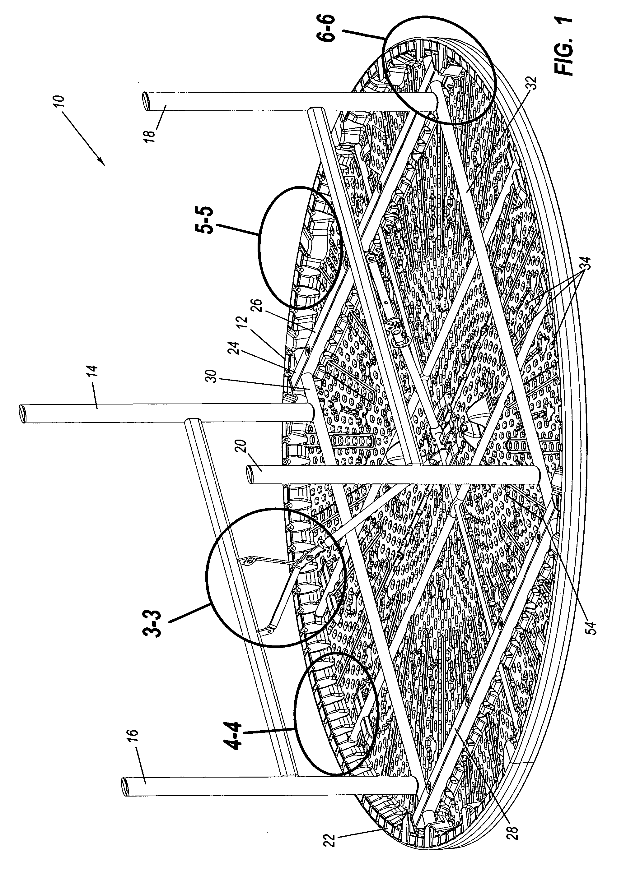 Table with edge support structures