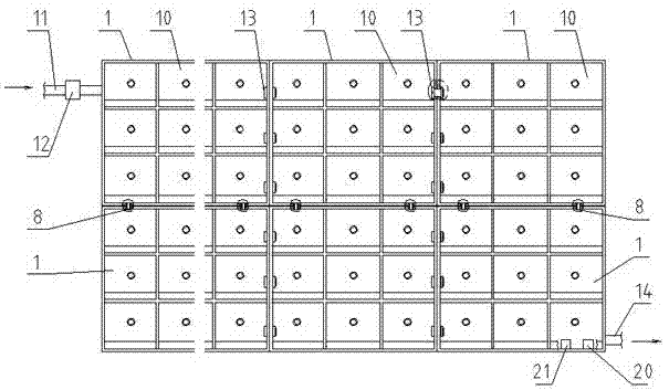 Automatic water-storage and irrigation combined module vertical-face greening device