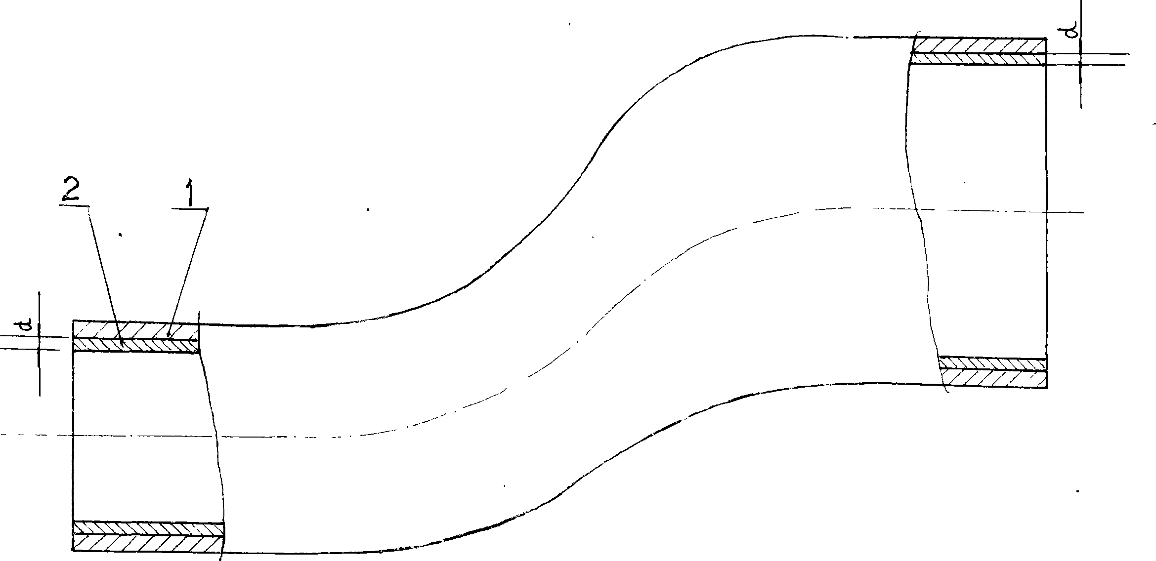 Processing method of S tube for concrete pump truck/trailer pump