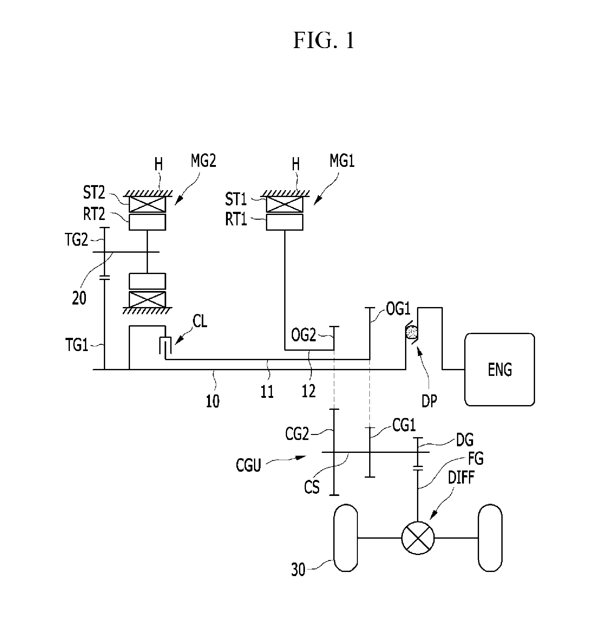 Transmission system of hybrid electric vehicle