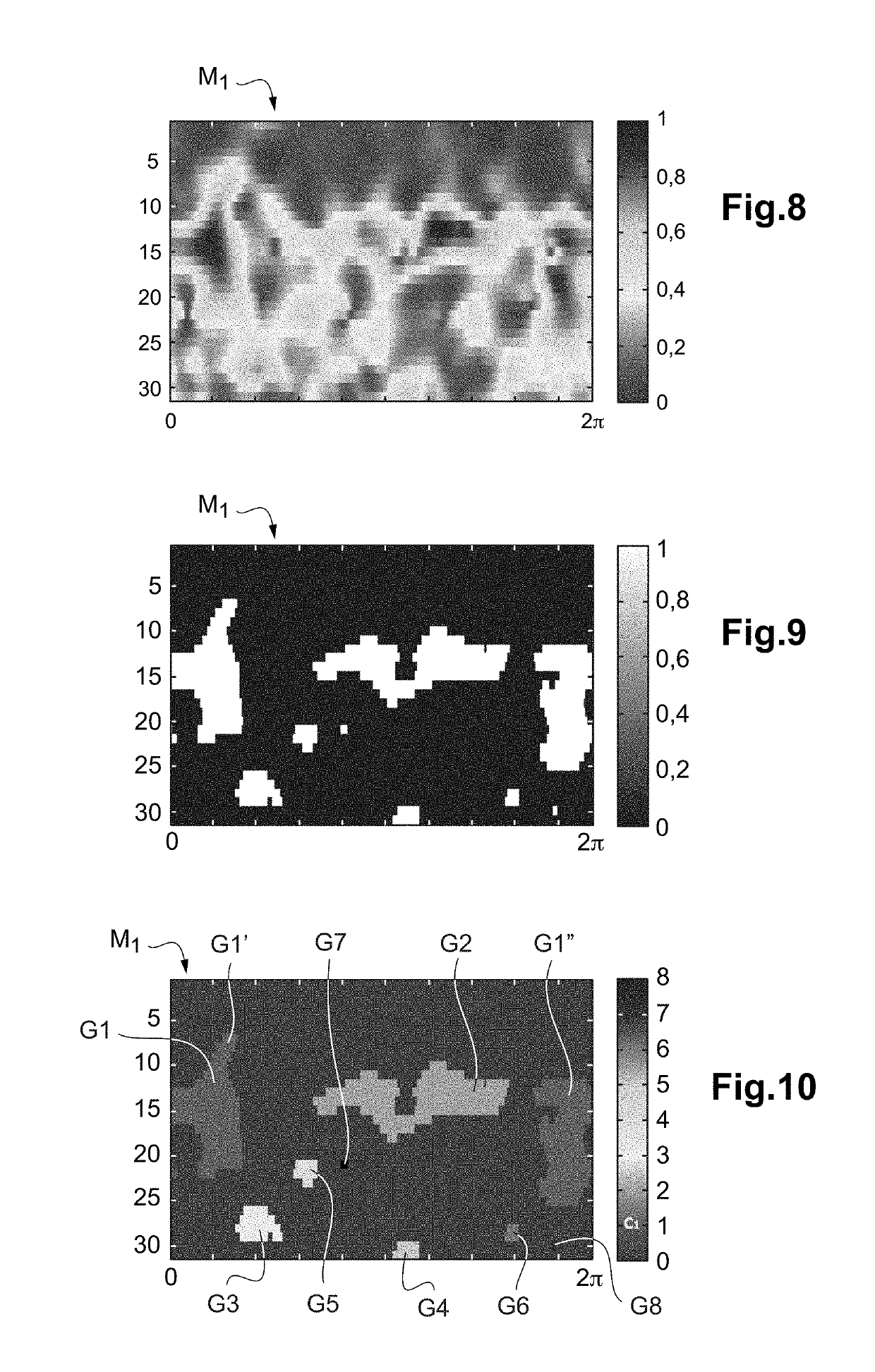 Method for monitoring and detecting the formation of degradation in at least one moving part of a rotating mechanism and associated system