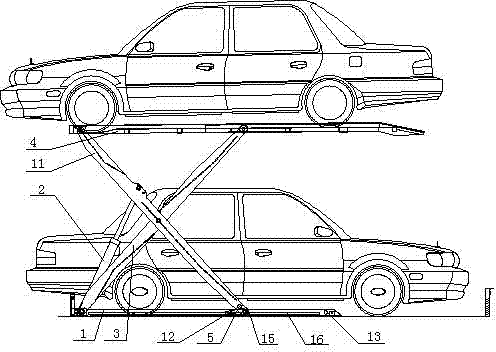 Scissors-type simple lifting utility garage