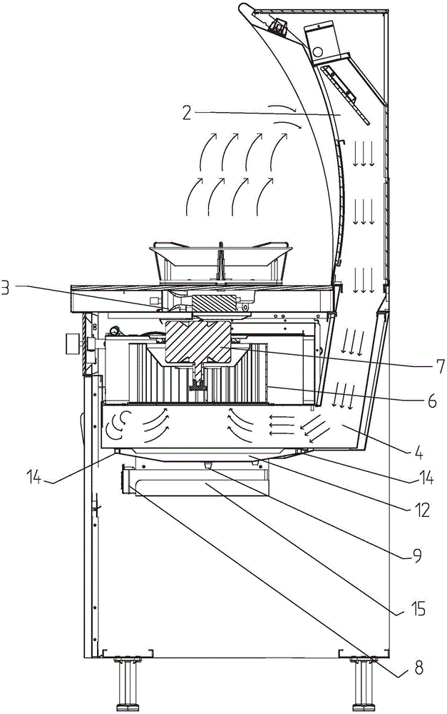 Integrated cooker with air duct easy to clean