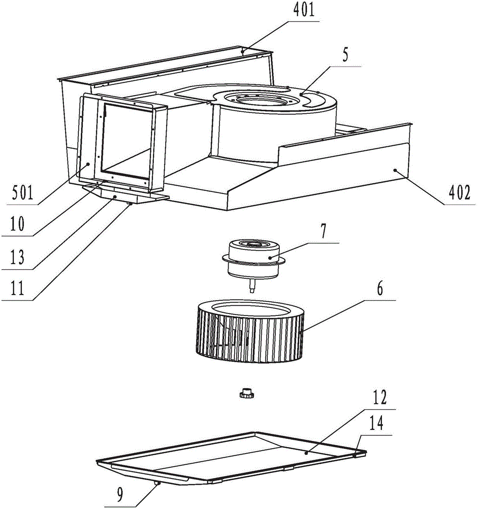 Integrated cooker with air duct easy to clean