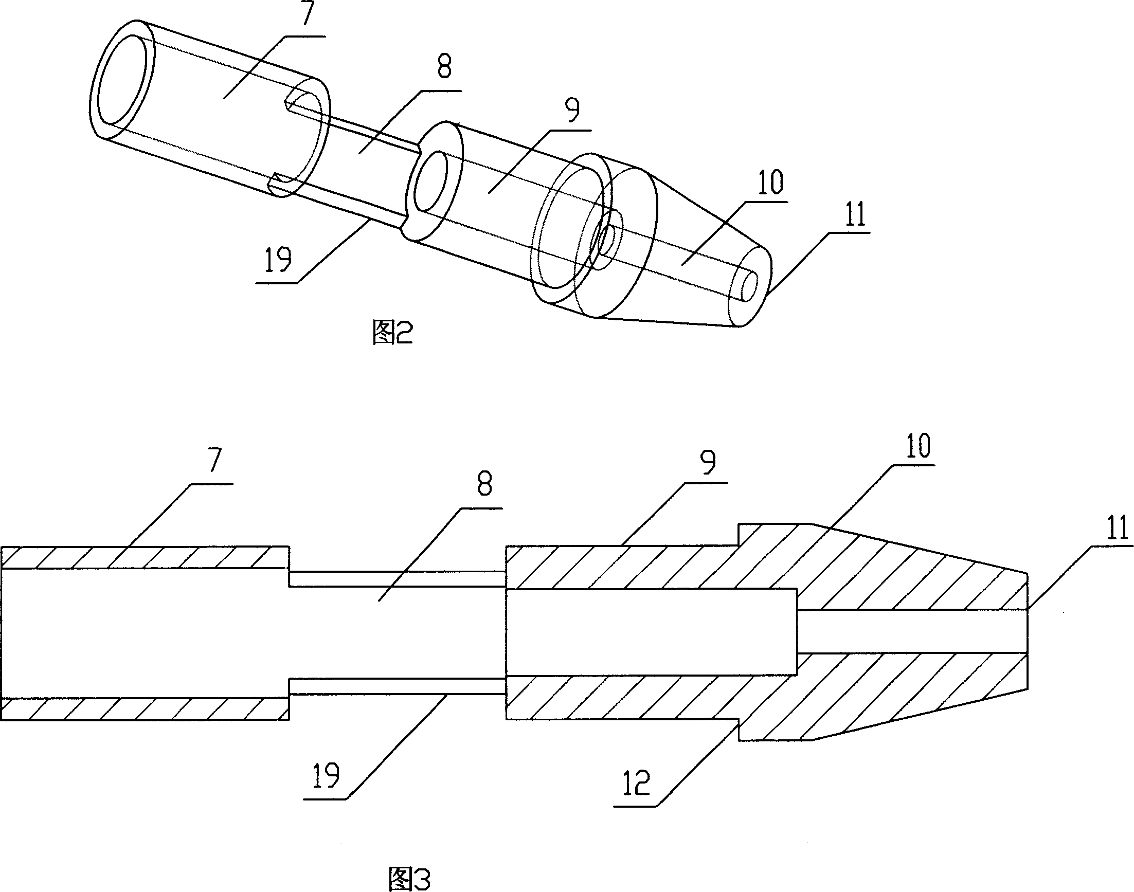 Coaxial multi-detection-point detecting rod