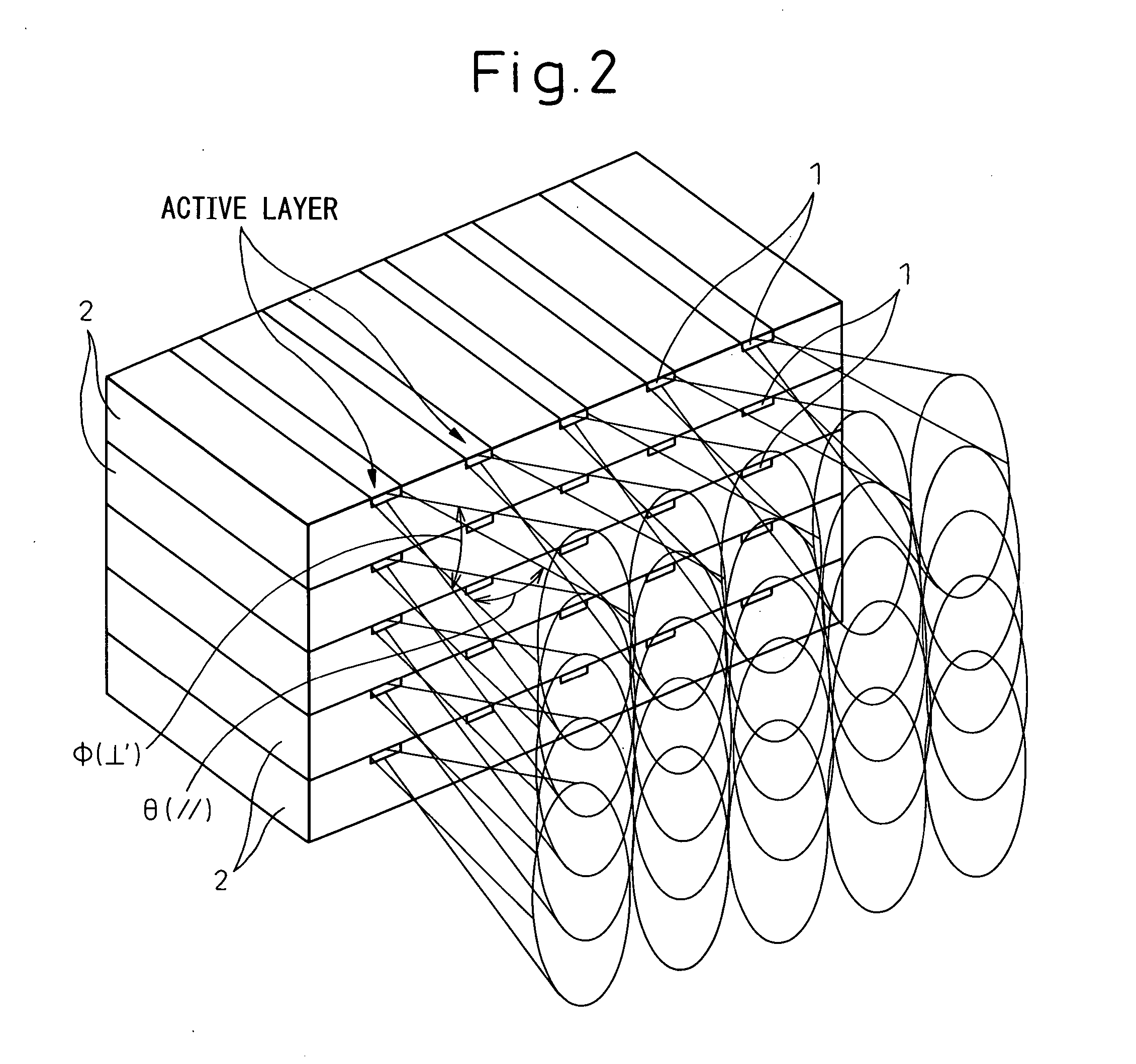 Semiconductor laser apparatus capable of routing laser beams emitted from stacked-array laser diode to optical fiber with little loss