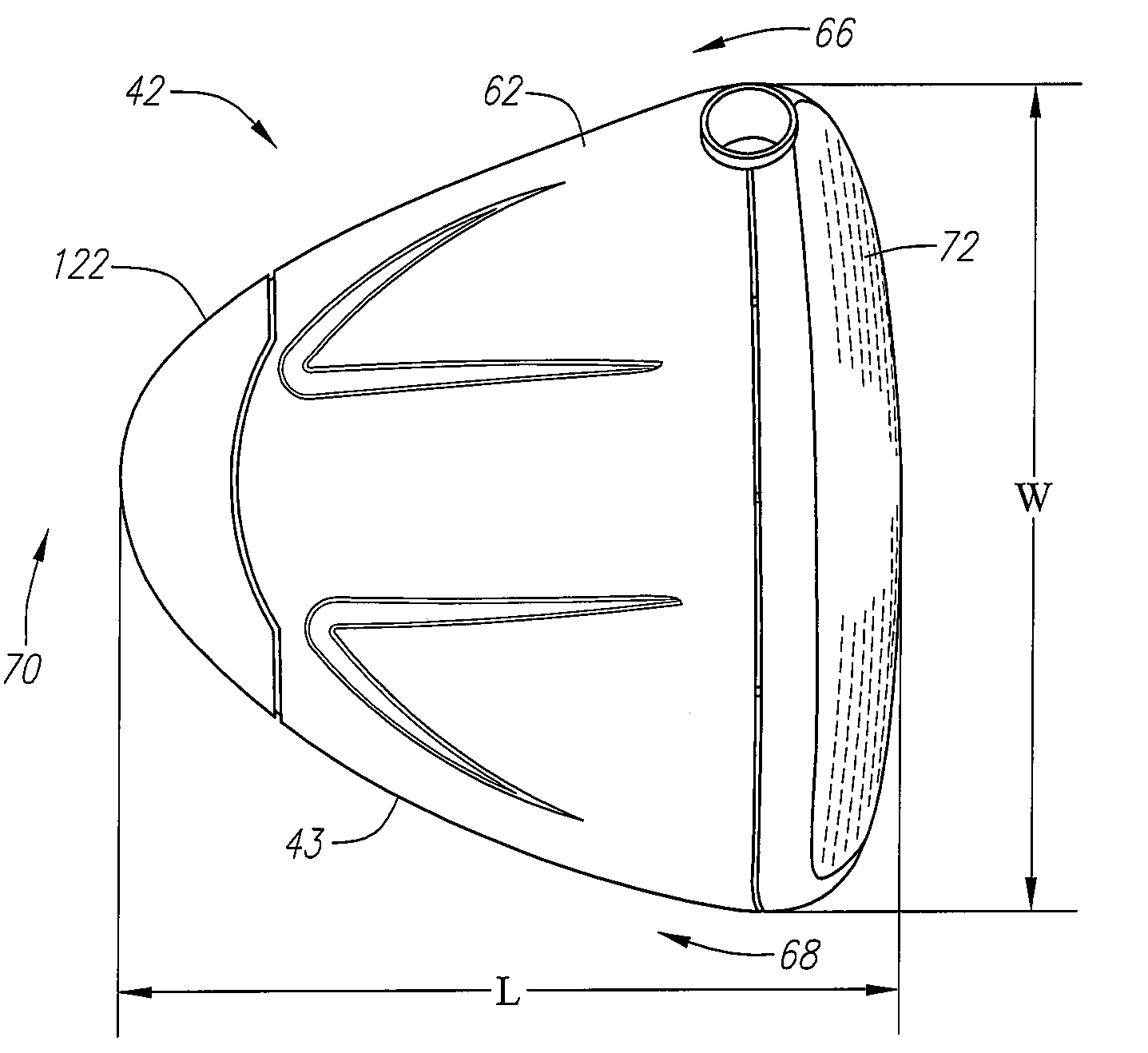 Golf club head with high moment of inertia