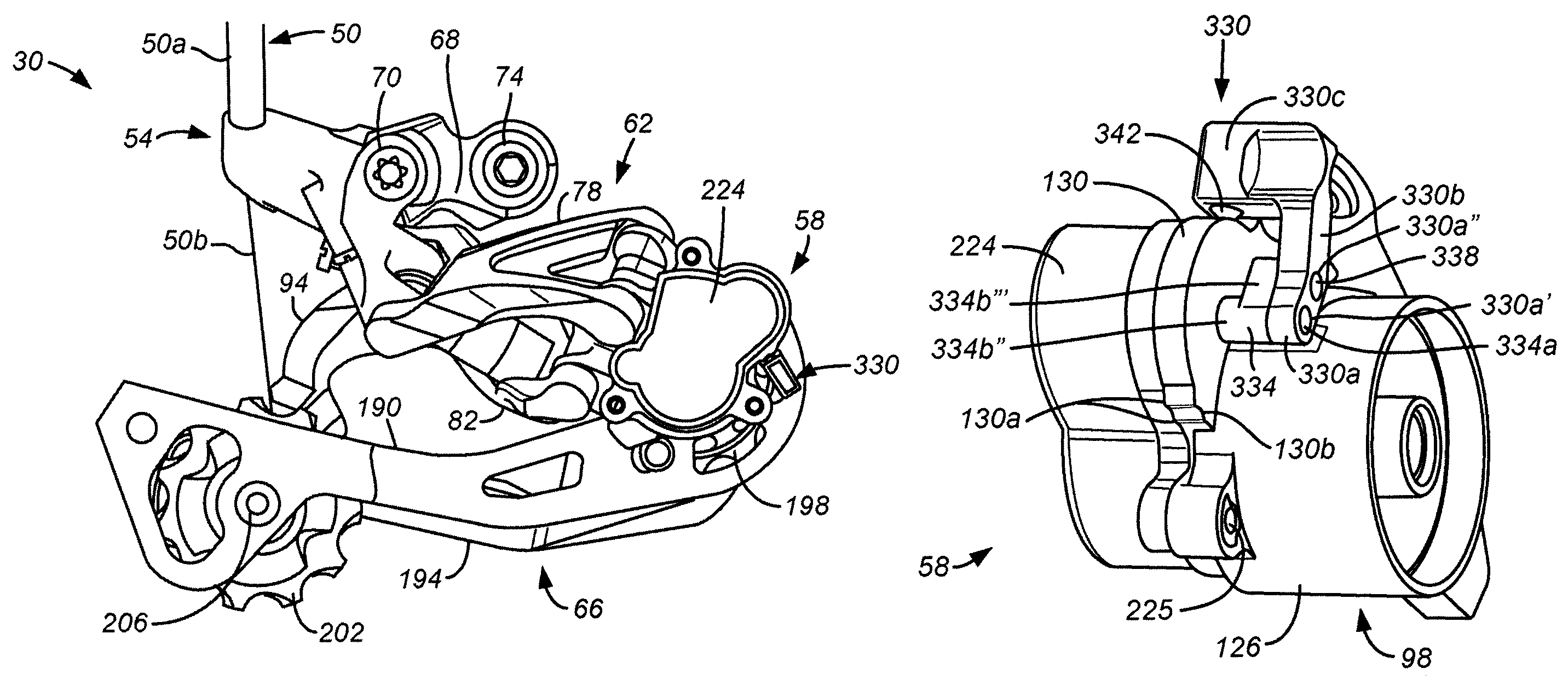 Bicycle derailleur with rotation resistance