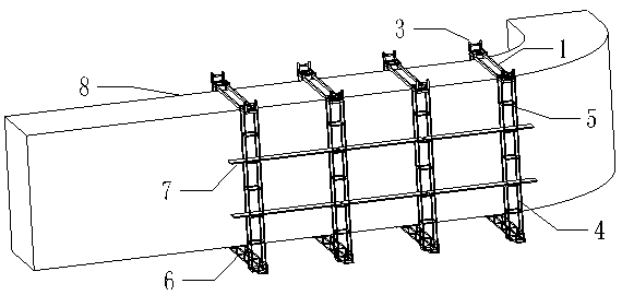 Hanging cage frame for high-sky large-size flue box body heat preservation construction