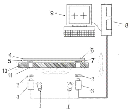 ITO (indium tin oxide) membrane photoetching automatic recognition positioning method