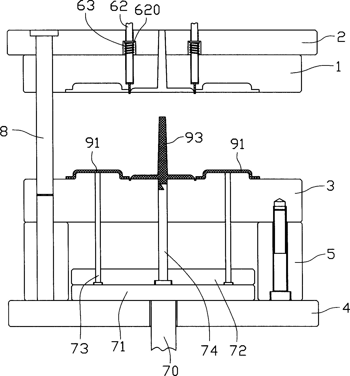 Automatic-cut waste material injection mould