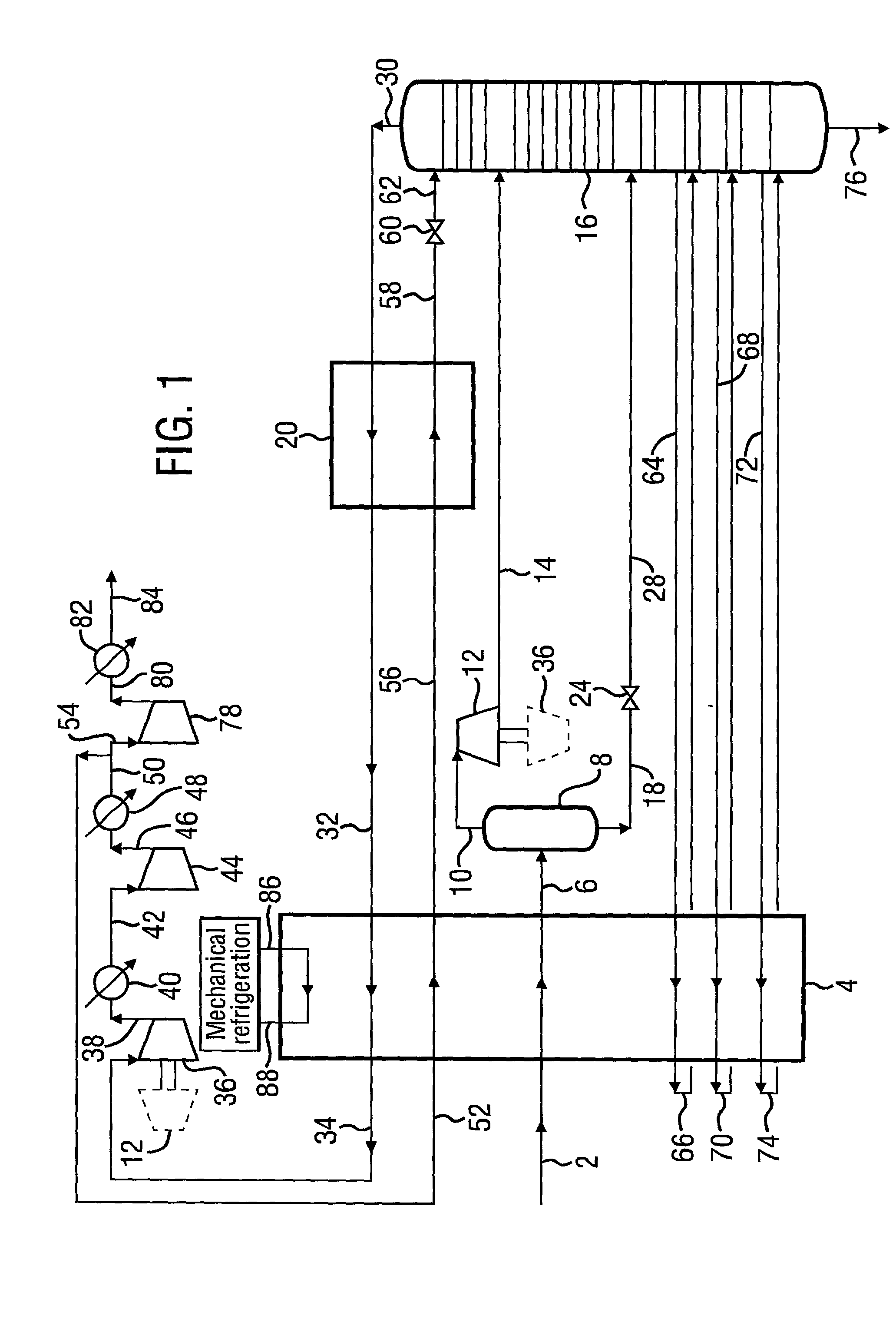 Hydrocarbon separation process and apparatus