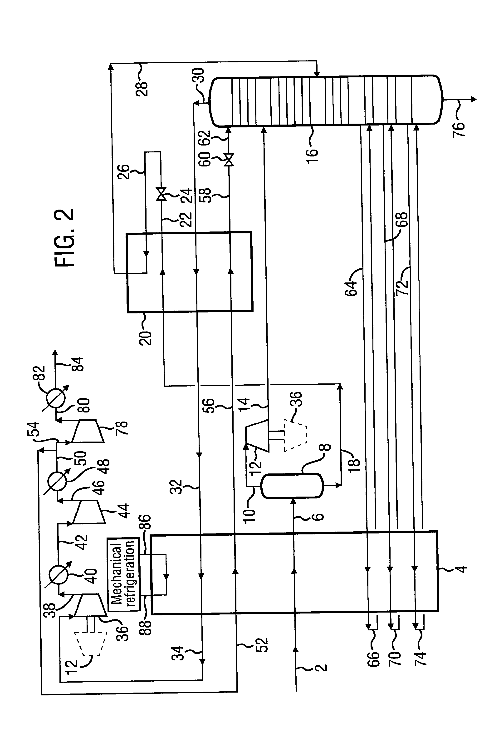 Hydrocarbon separation process and apparatus