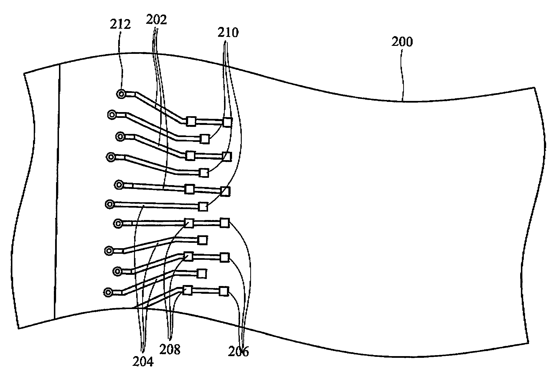 Staggered wirebonding configuration