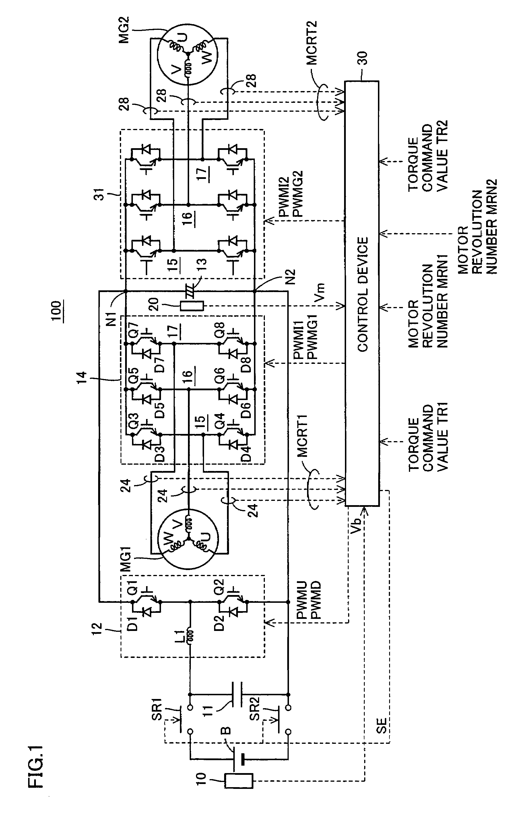 Voltage conversion device and computer-readable recording medium with program recorded thereon for computer to execute control of voltage conversion by voltage conversion device