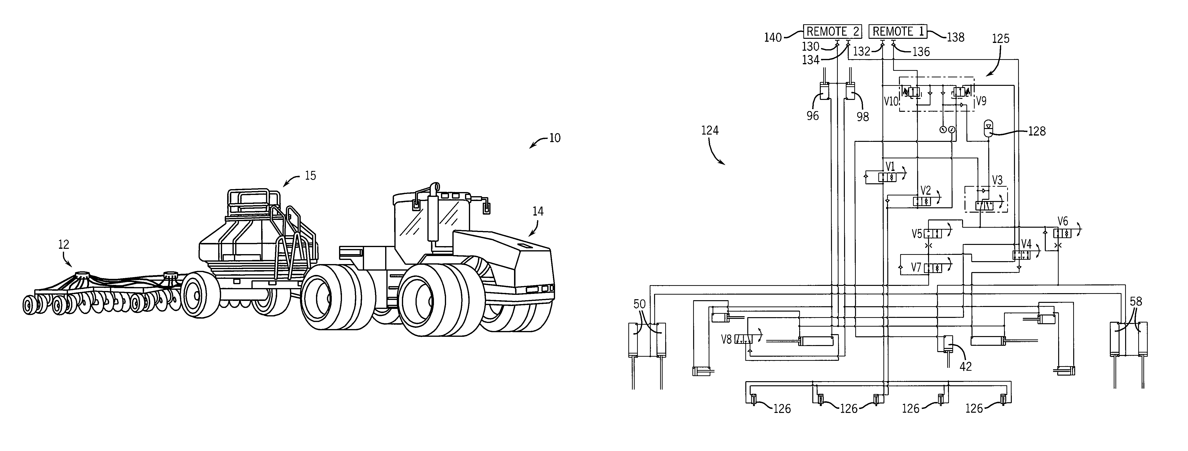 Electronically controlled hydraulic system for an agricultural implement